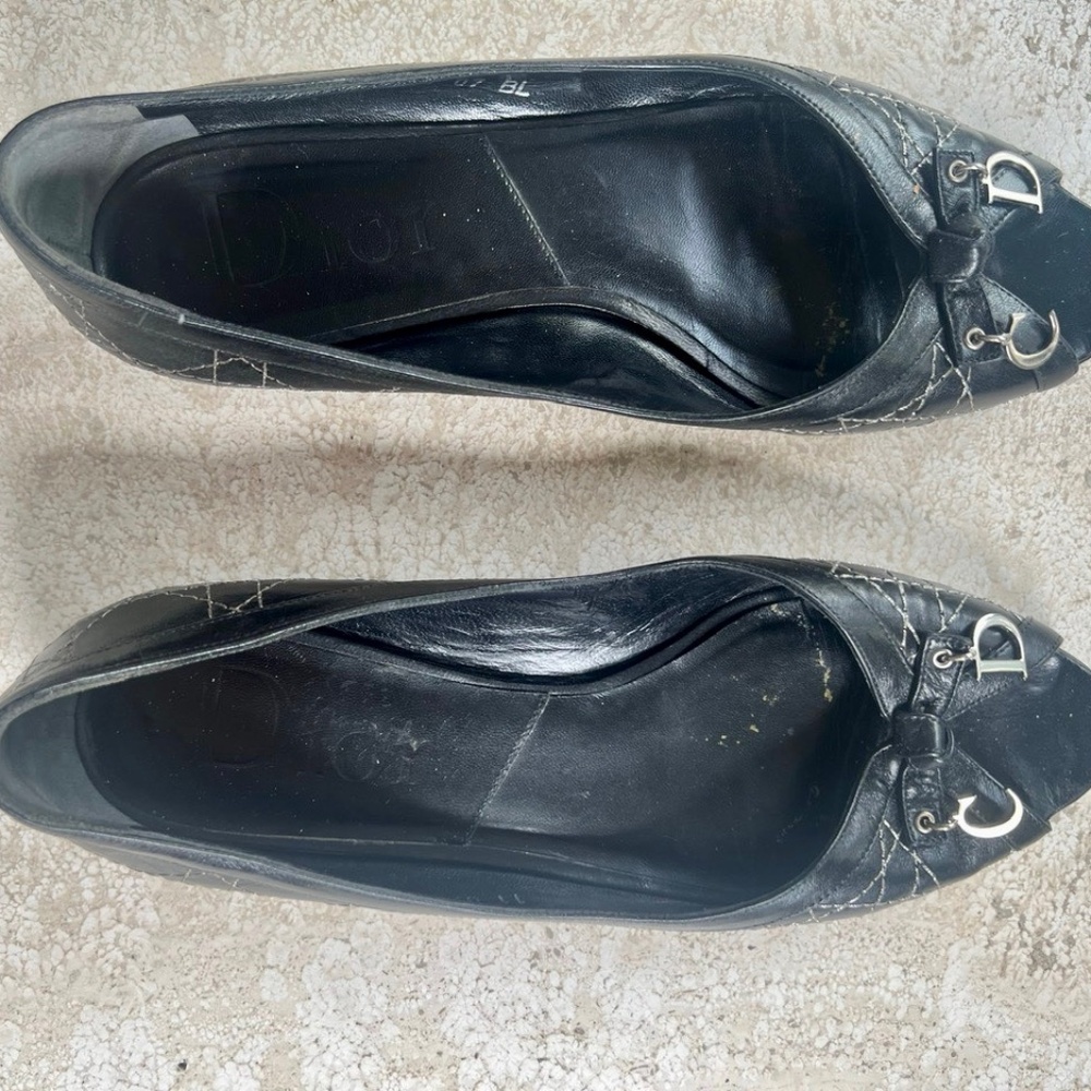 Dior Black Leather Flats